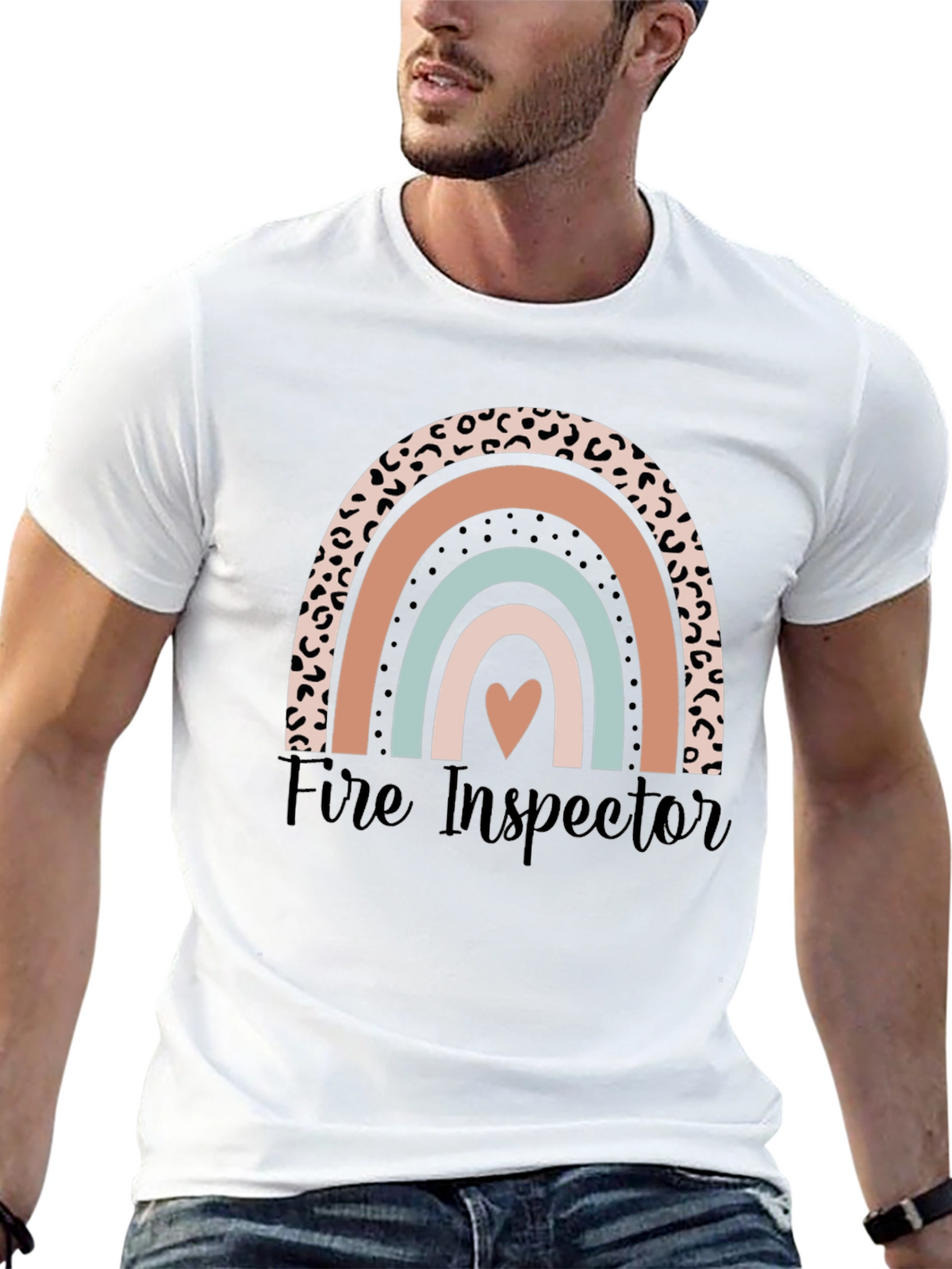 Fire Inspector Rainbow Graphic T-Shirt
