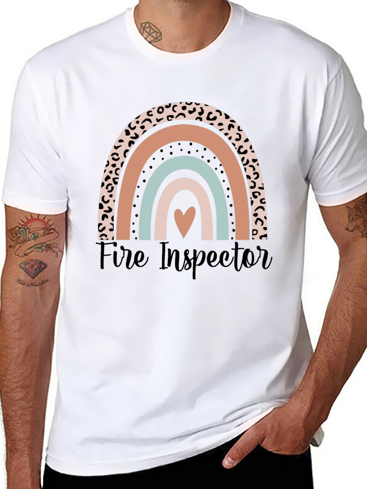Fire Inspector Rainbow Graphic T-Shirt