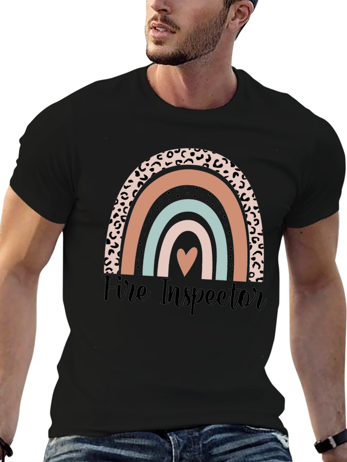 Fire Inspector Rainbow Graphic T-Shirt