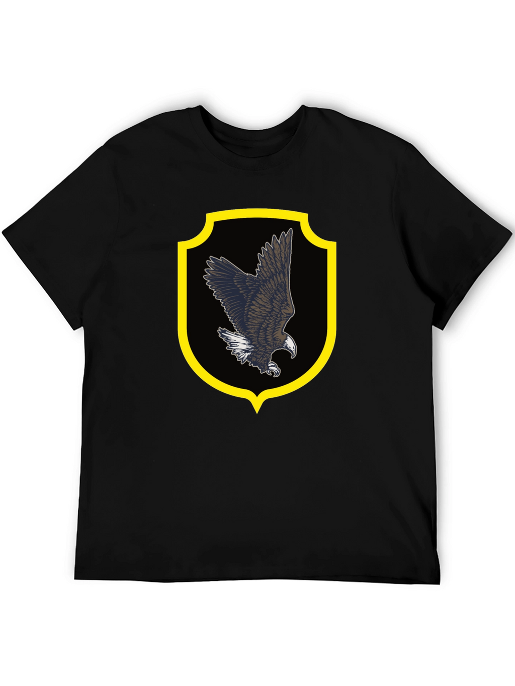 Eagle Crest Graphic Tee - Black Cotton Shirt