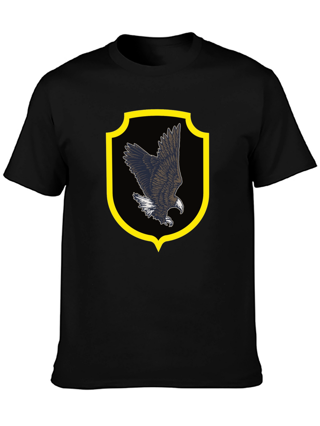 Eagle Crest Graphic Tee - Black Cotton Shirt