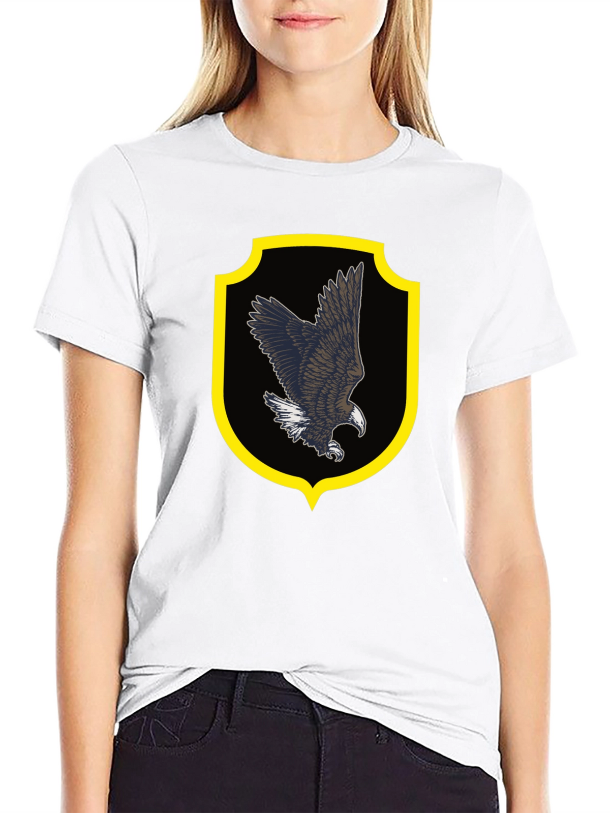Eagle Crest Graphic Tee - Black Cotton Shirt
