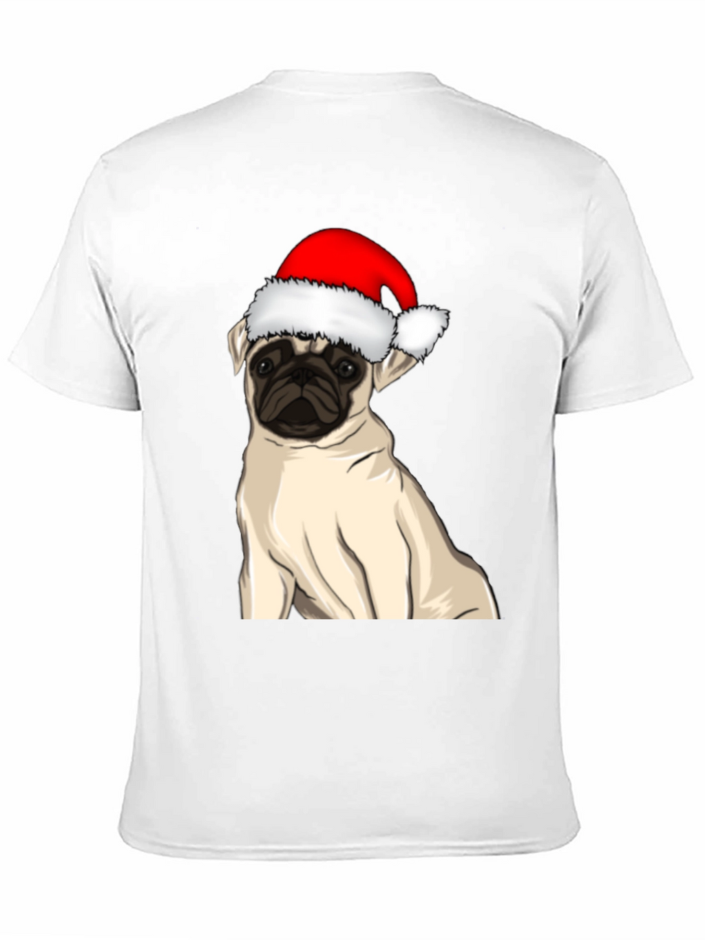 Pug in Santa Hat Graphic Tee