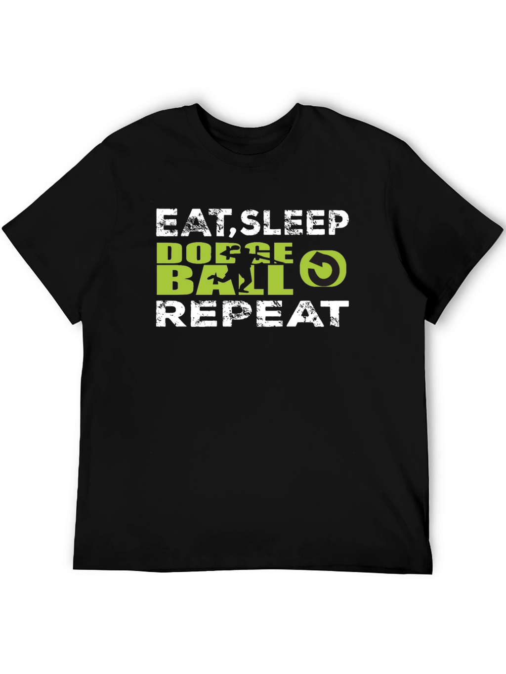 Eat Sleep Dodgeball Repeat Black T-Shirt