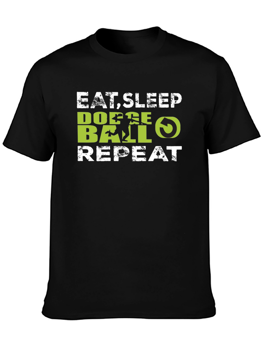 Eat Sleep Dodgeball Repeat Black T-Shirt