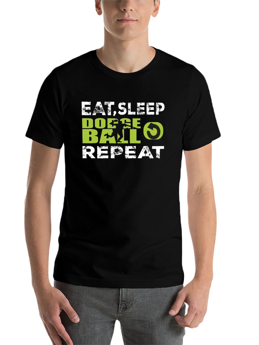 Eat Sleep Dodgeball Repeat Black T-Shirt