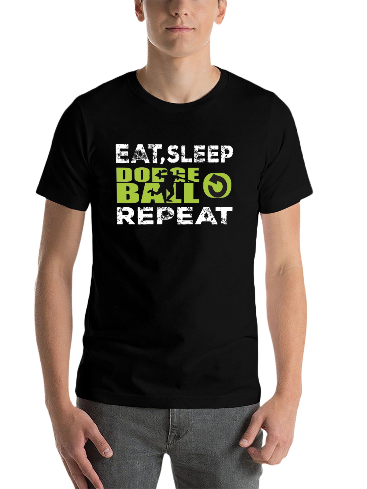 Eat Sleep Dodgeball Repeat Black T-Shirt