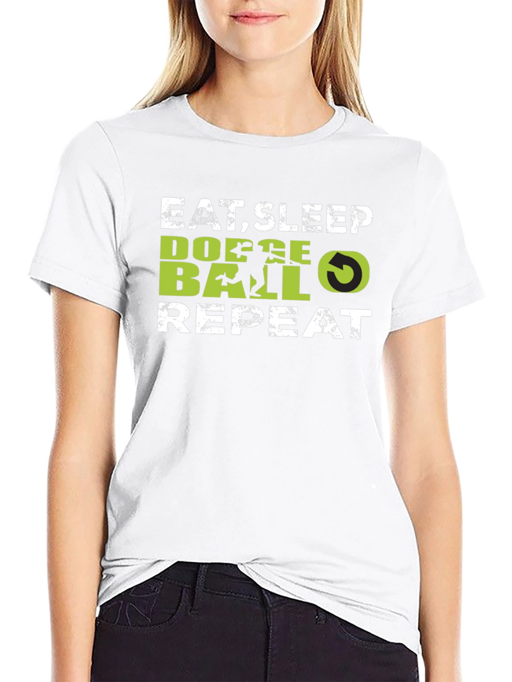 Eat Sleep Dodgeball Repeat Black T-Shirt