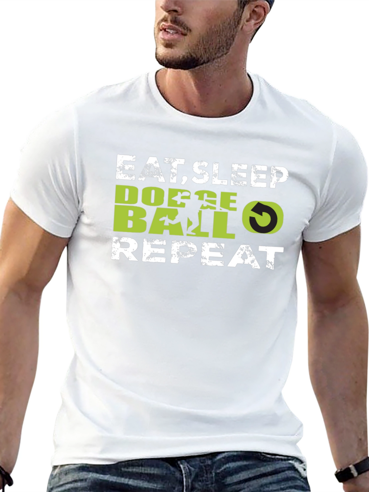 Eat Sleep Dodgeball Repeat Black T-Shirt