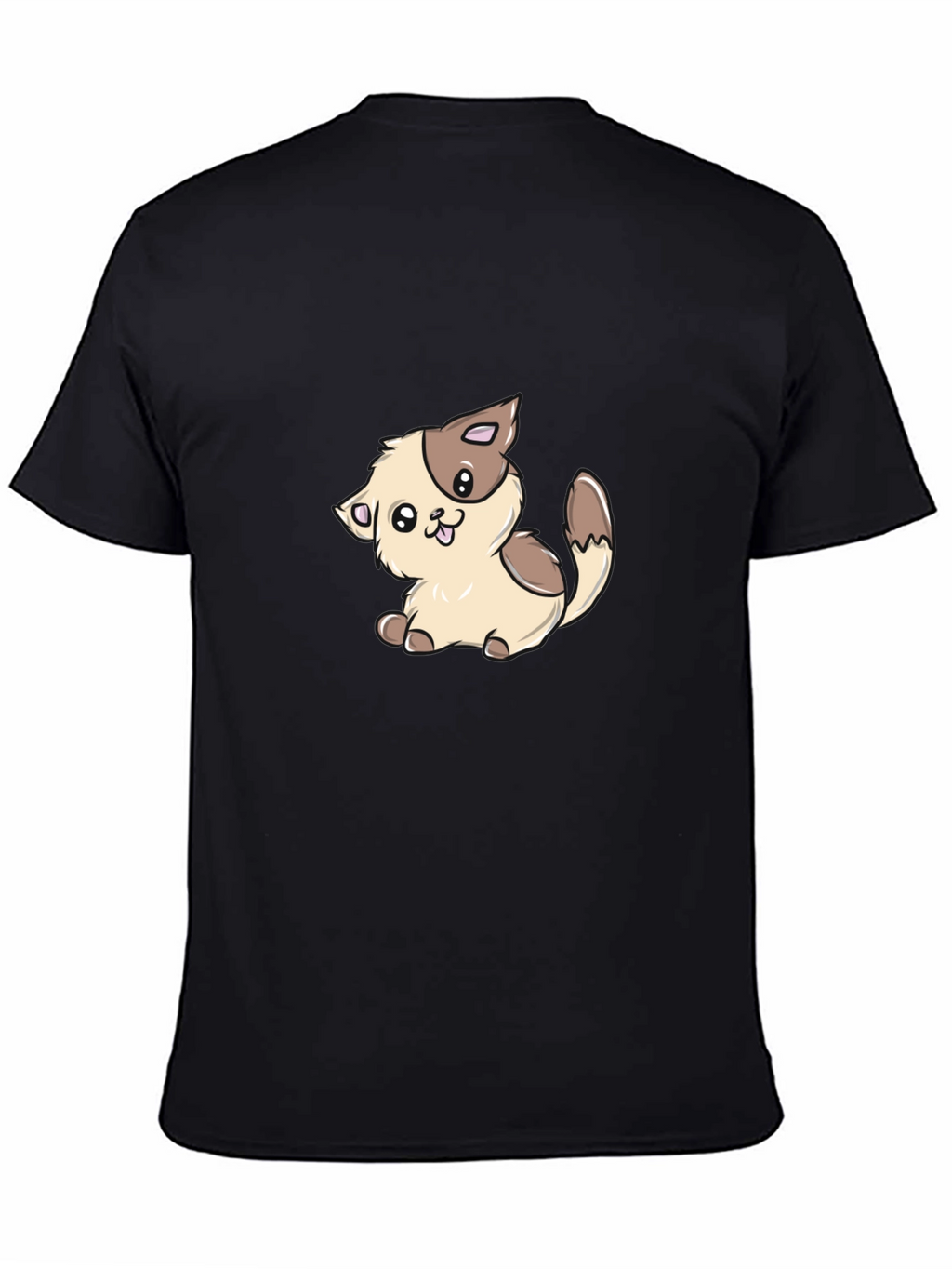 Cute Kitten Graphic T-Shirt - Black