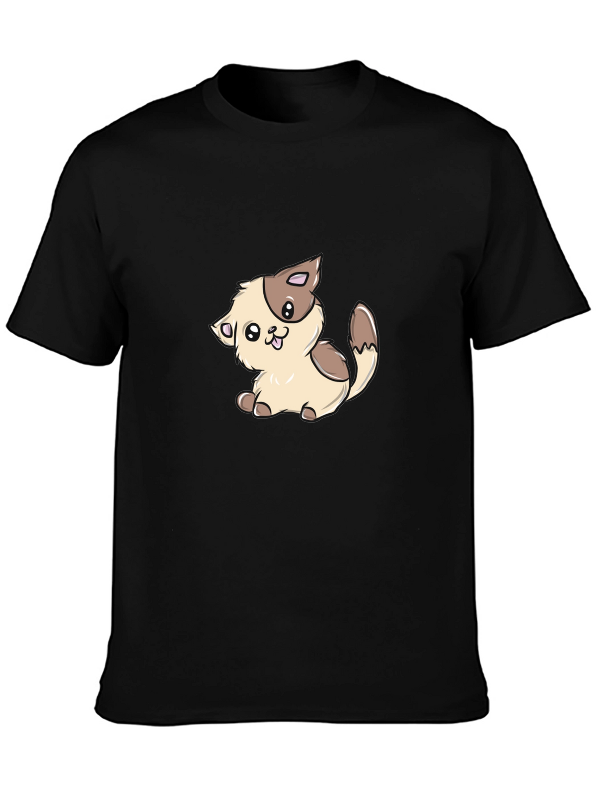 Cute Kitten Graphic T-Shirt - Black