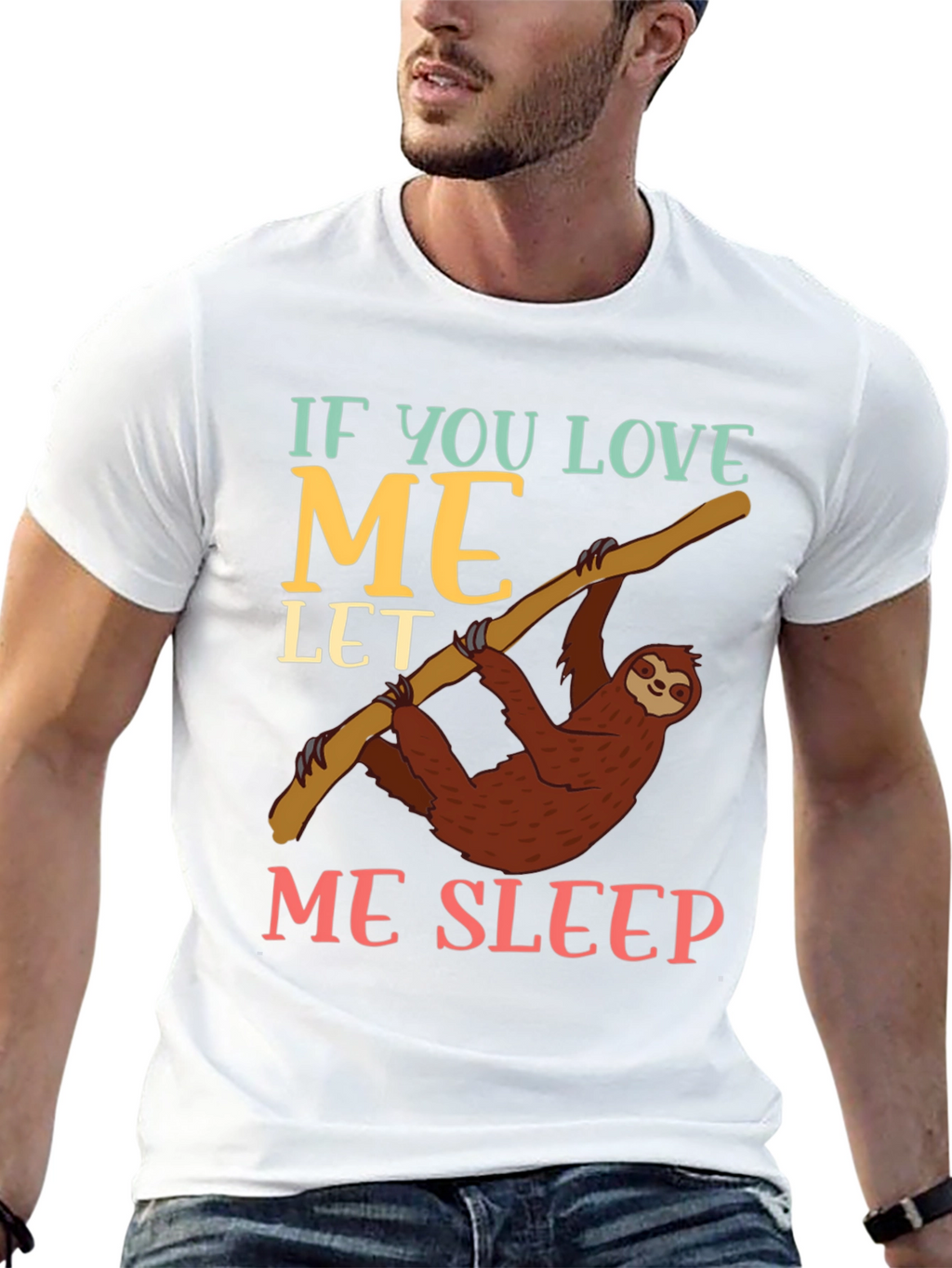 Funny Sloth Let Me Sleep Graphic T-Shirt