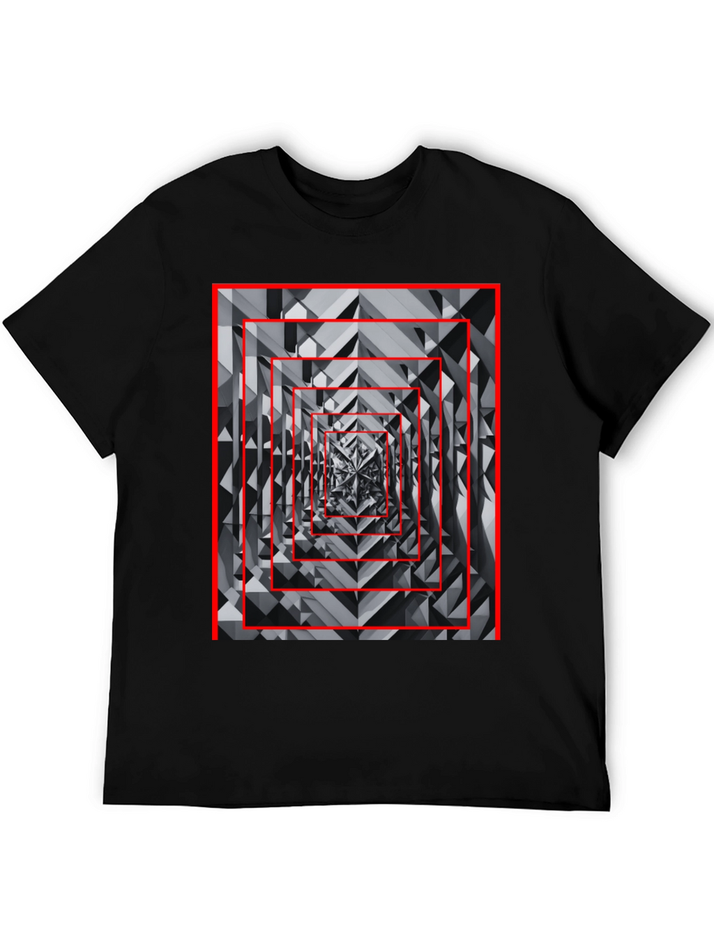 Geometric Tunnel Black T-Shirt