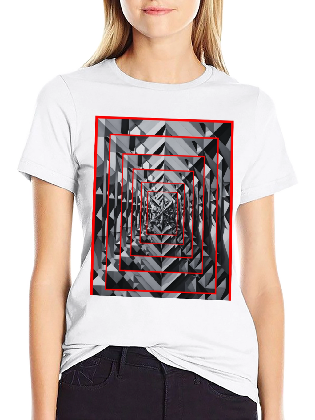 Geometric Tunnel Black T-Shirt