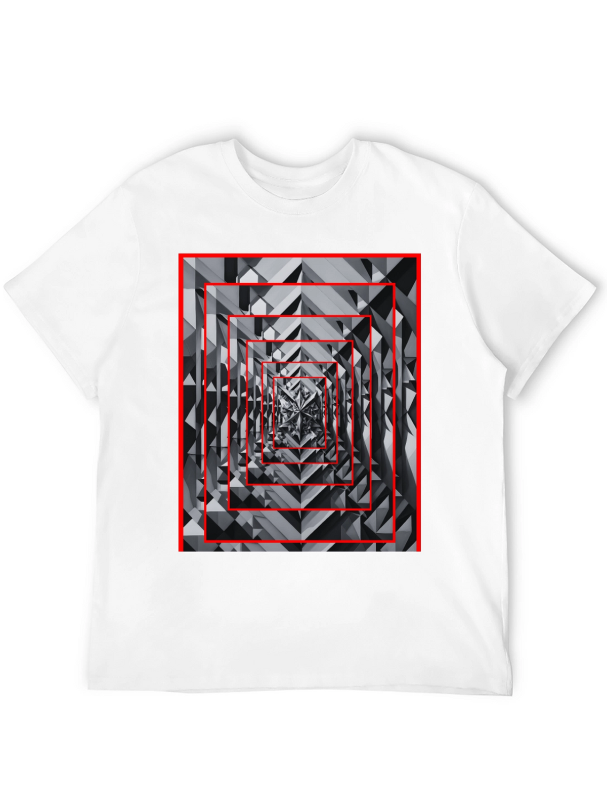 Geometric Tunnel Black T-Shirt