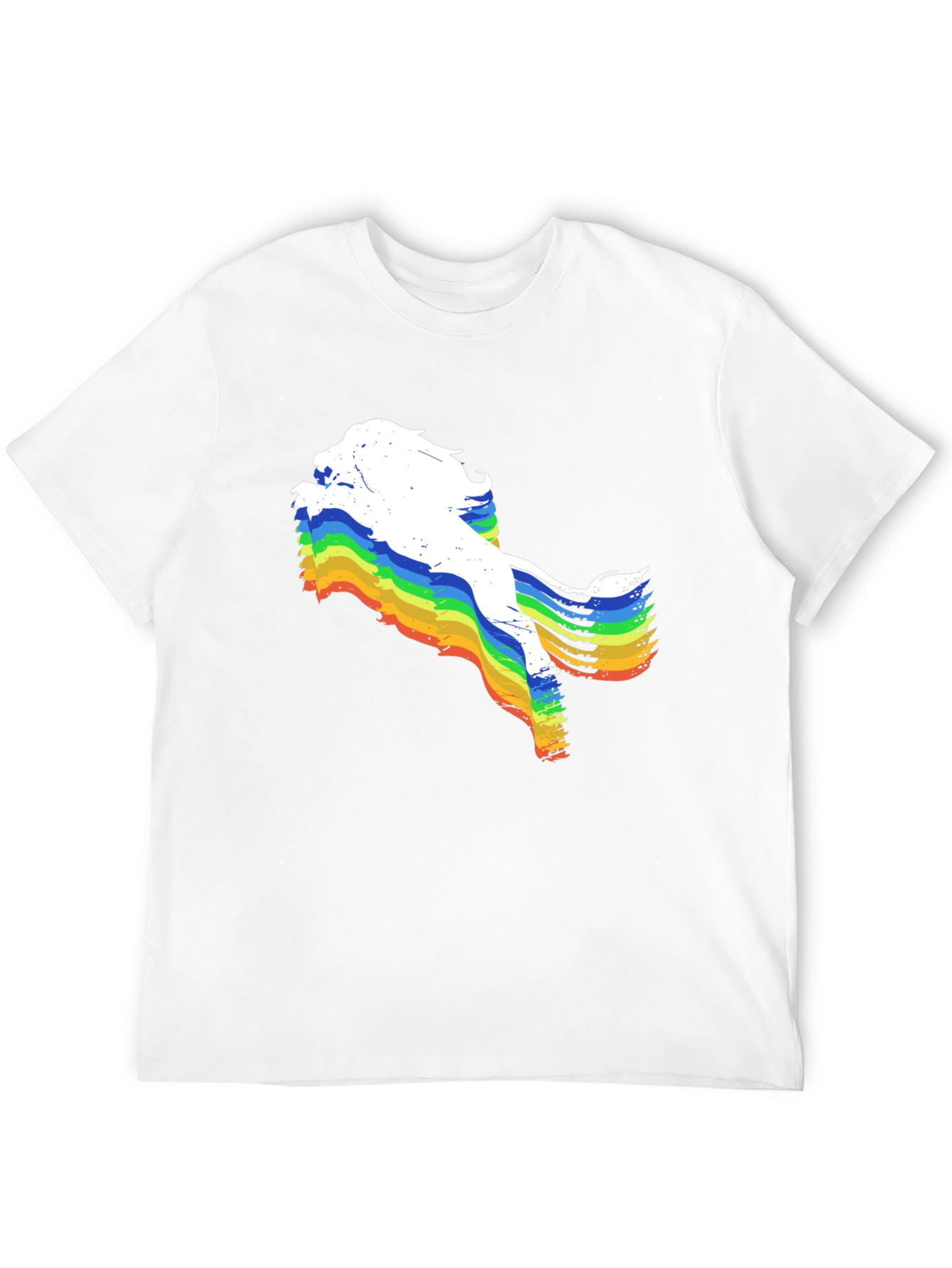 Rainbow Lion Graphic Tee - Unique Mens Black T-Shirt