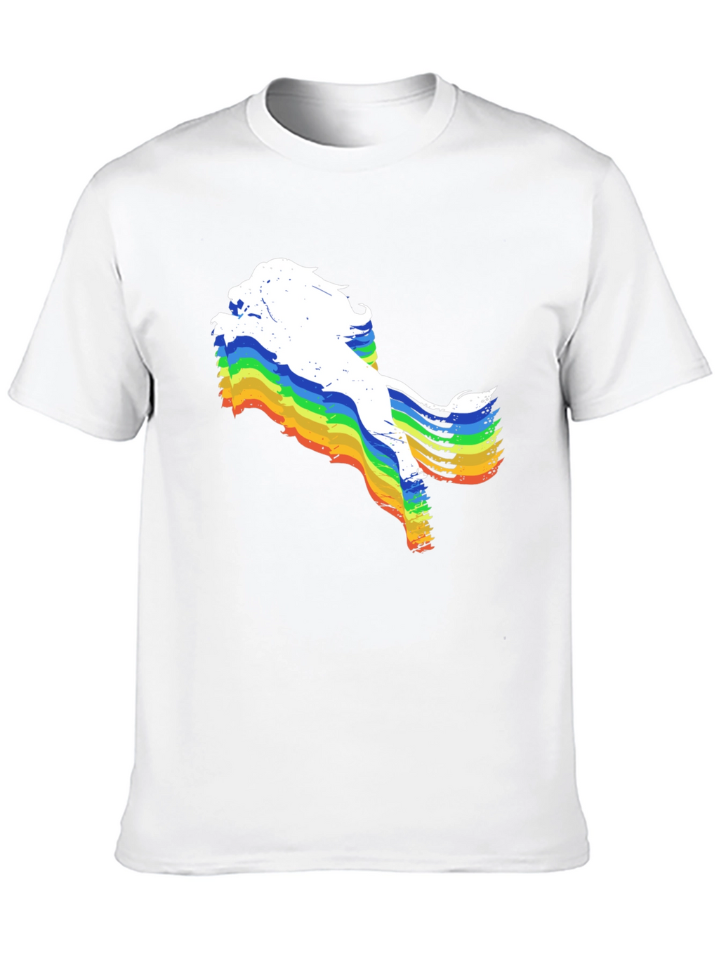 Rainbow Lion Graphic Tee - Unique Mens Black T-Shirt