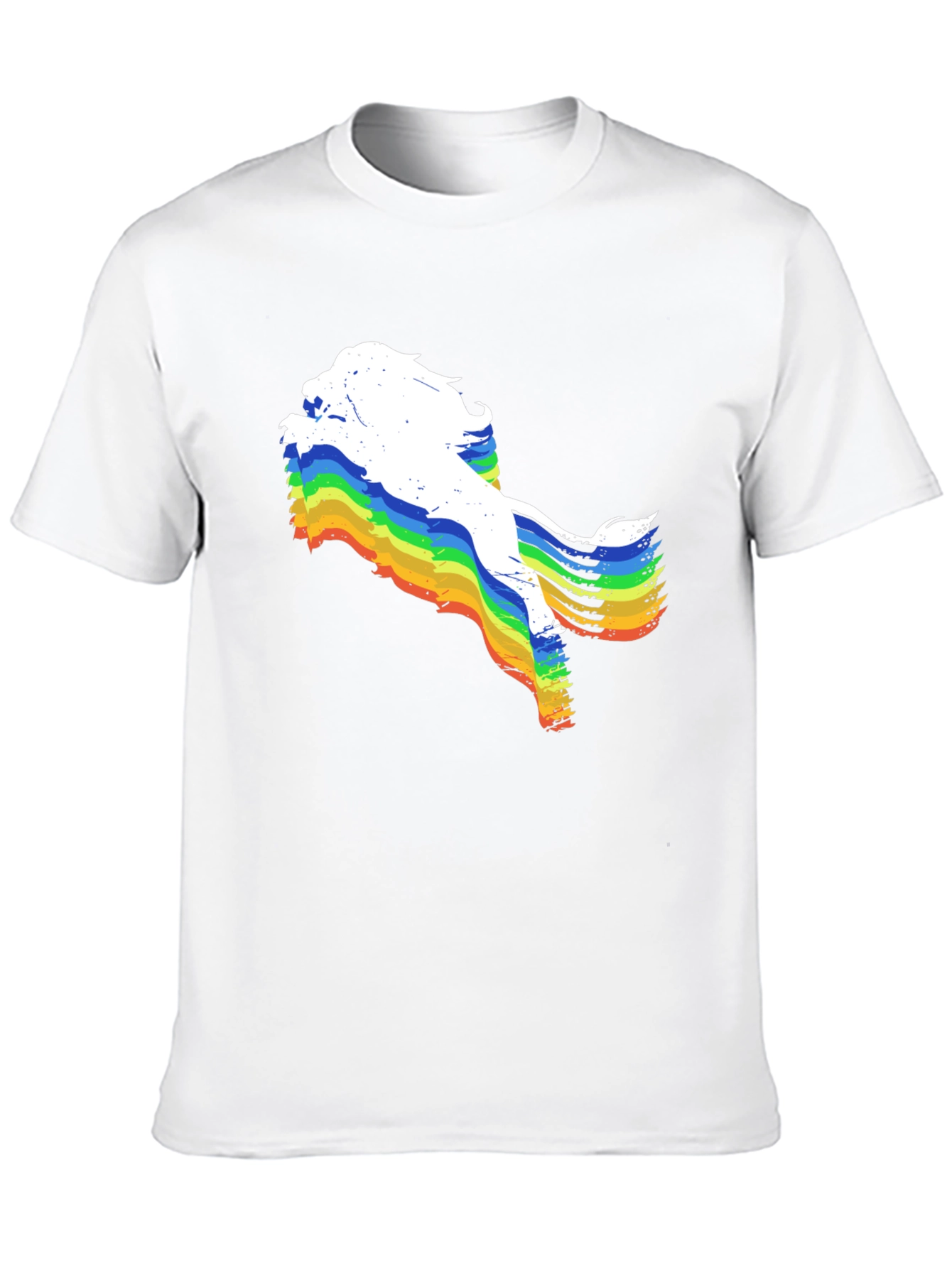 Rainbow Lion Graphic Tee - Unique Mens Black T-Shirt