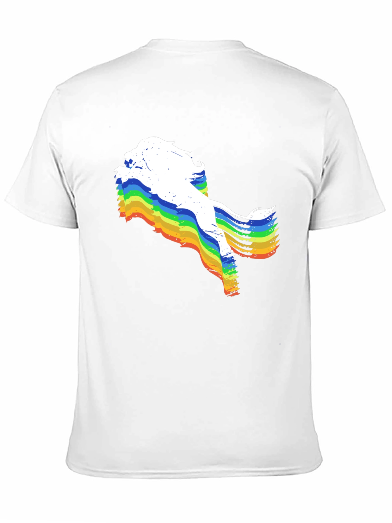 Rainbow Lion Graphic Tee - Unique Mens Black T-Shirt