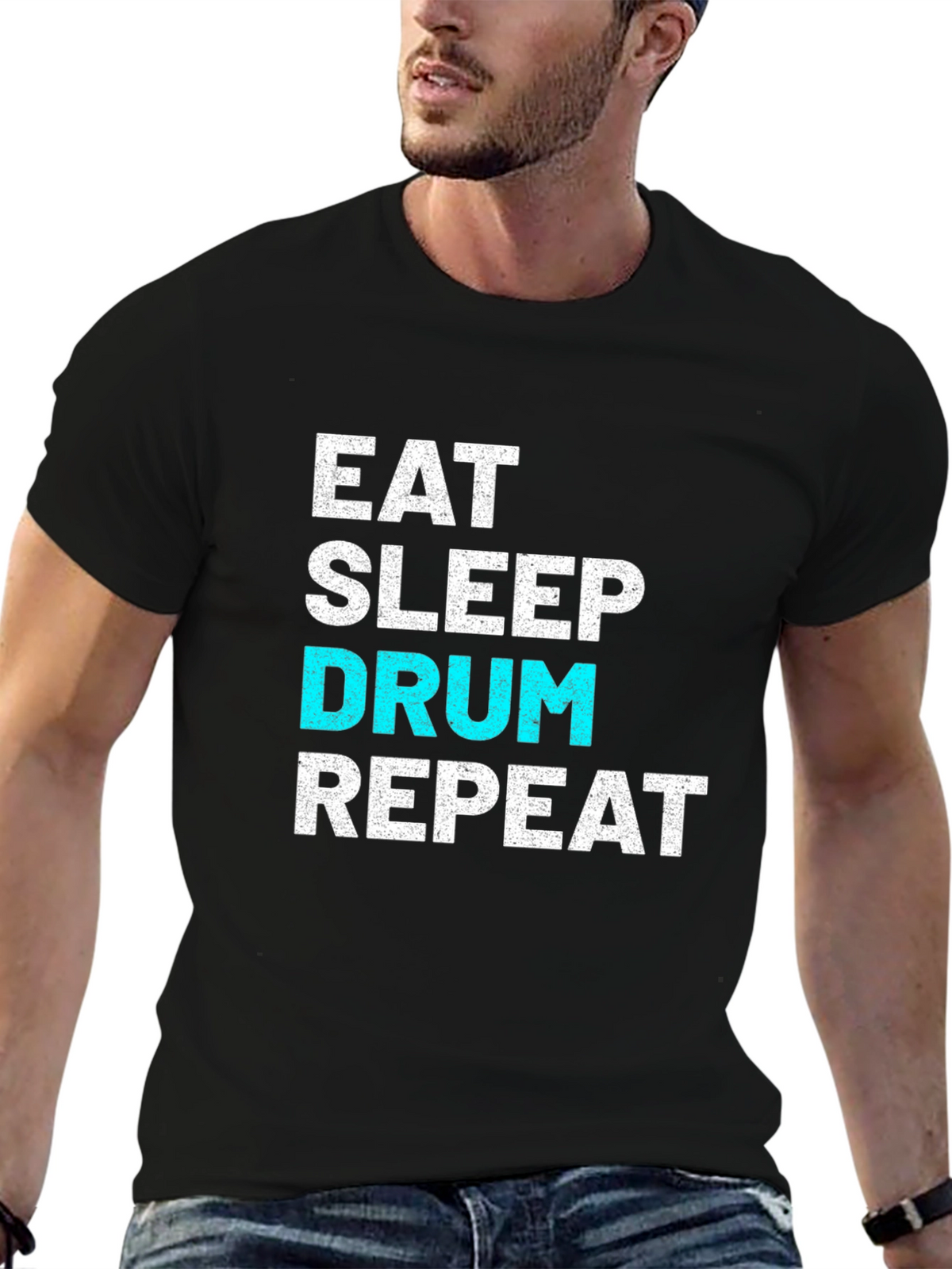 Eat Sleep Drum Repeat Graphic T-Shirt