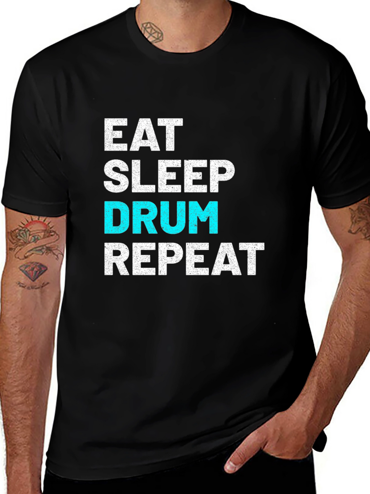 Eat Sleep Drum Repeat Graphic T-Shirt