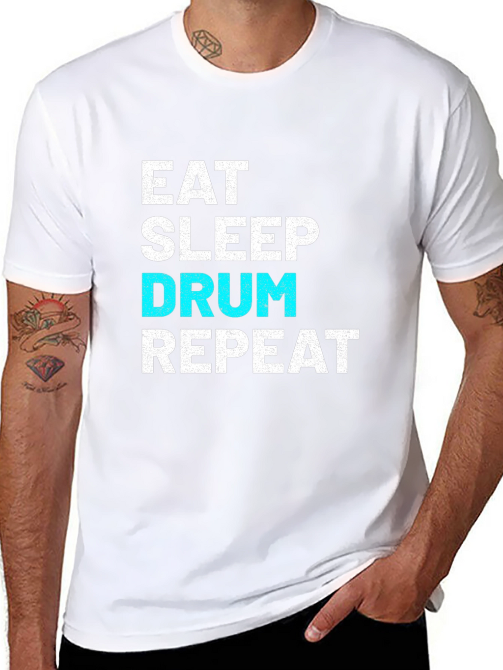 Eat Sleep Drum Repeat Graphic T-Shirt