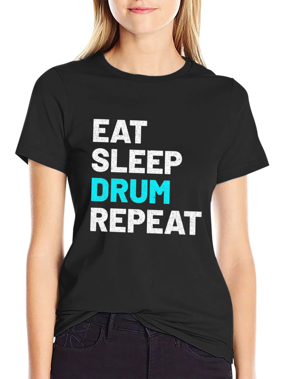 Eat Sleep Drum Repeat Graphic T-Shirt