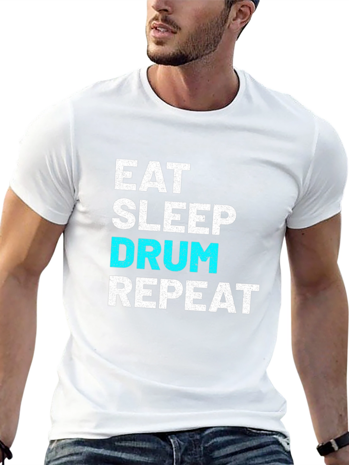 Eat Sleep Drum Repeat Graphic T-Shirt