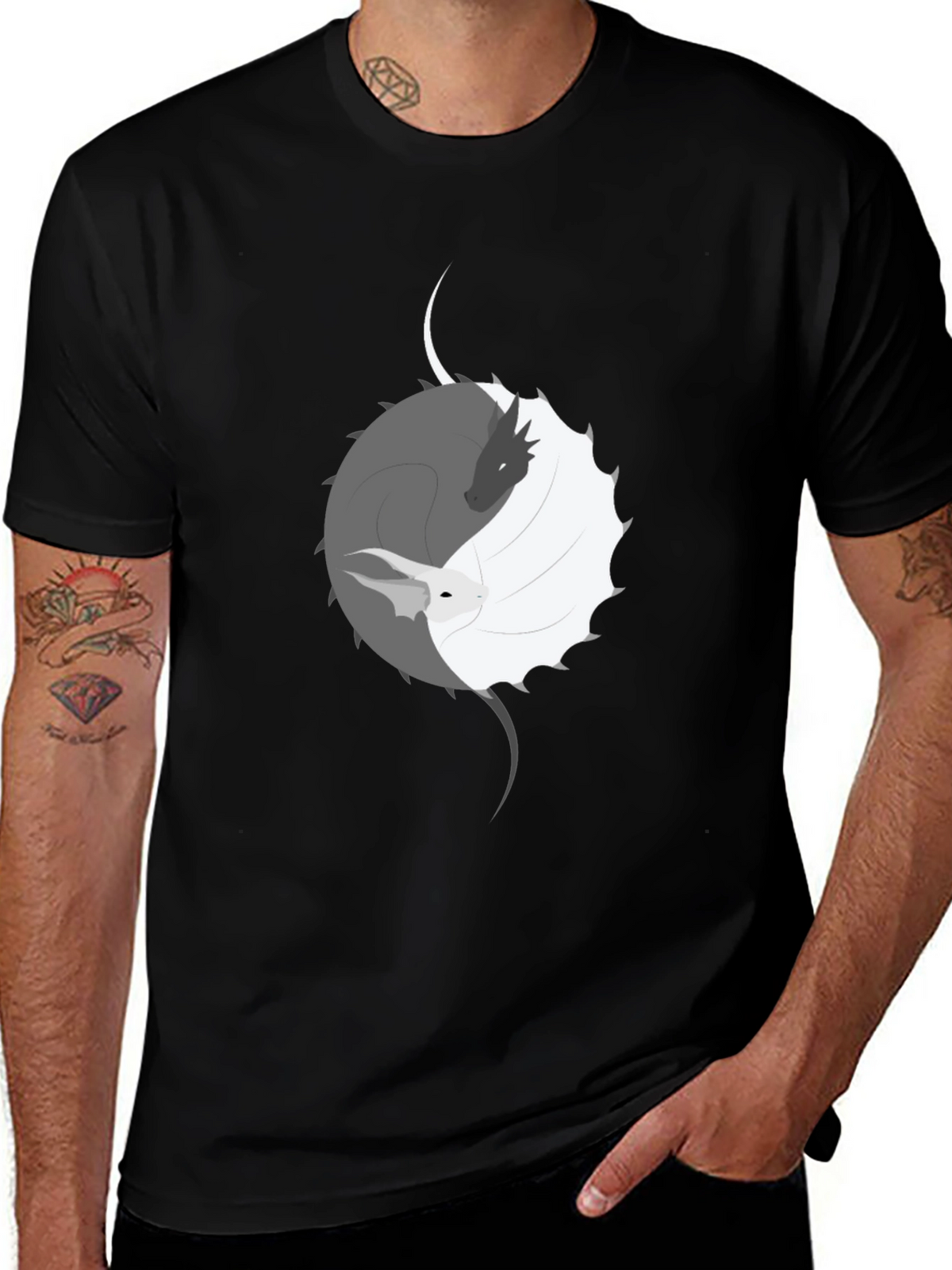 Yin Yang Dragon & Rabbit Graphic Tee