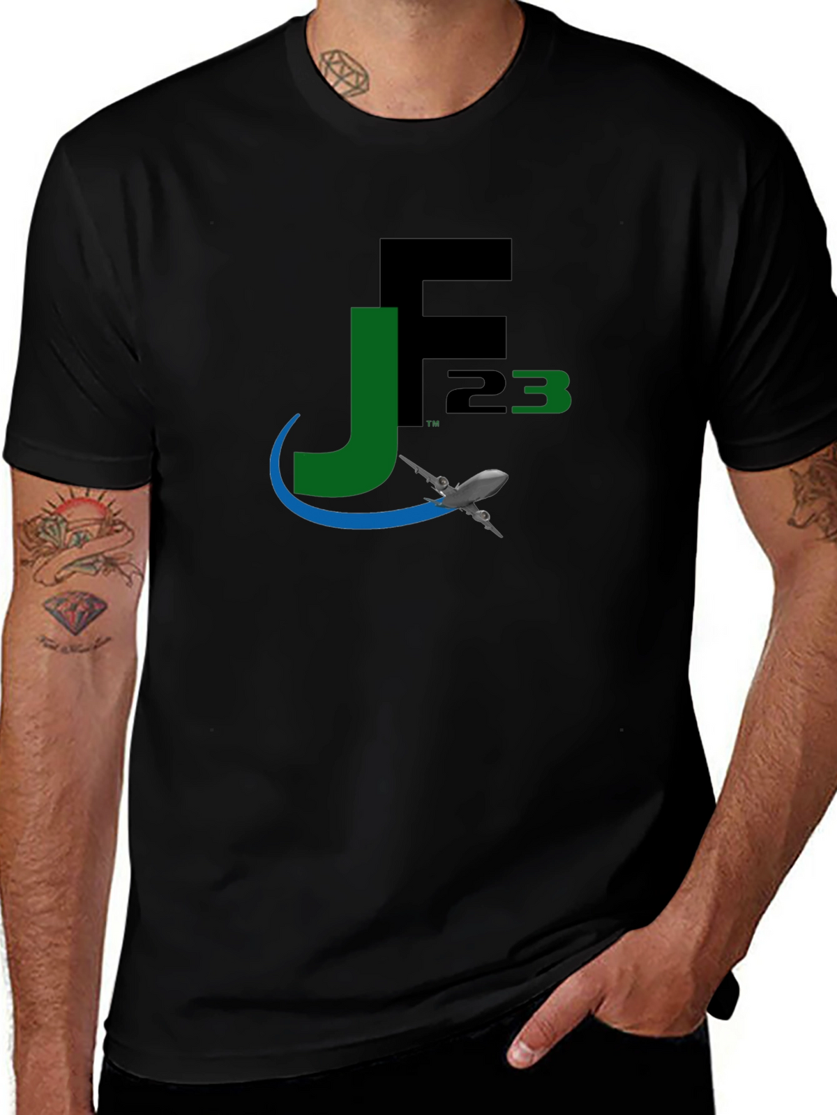 JF23 Jetsetter Black T-Shirt | Modern Aviation Apparel
