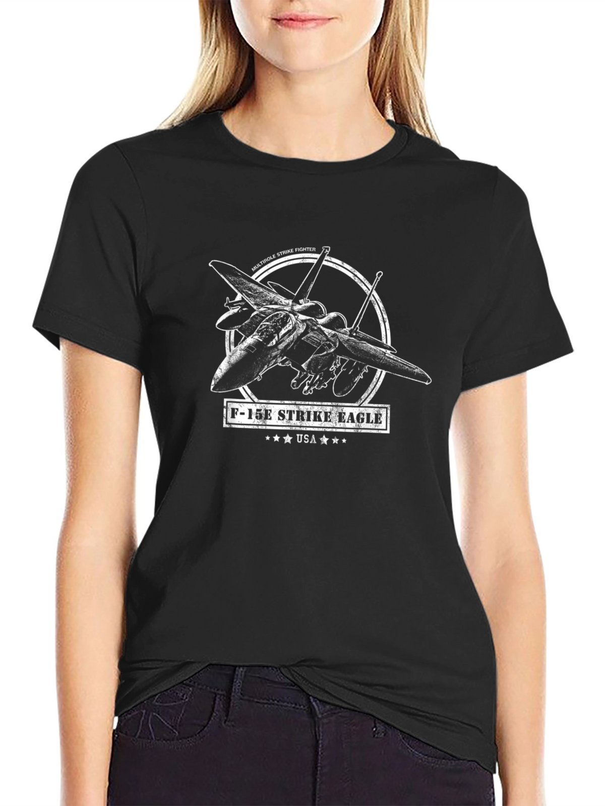 F-15E Strike Eagle Graphic T-Shirt - Military Jet Tee