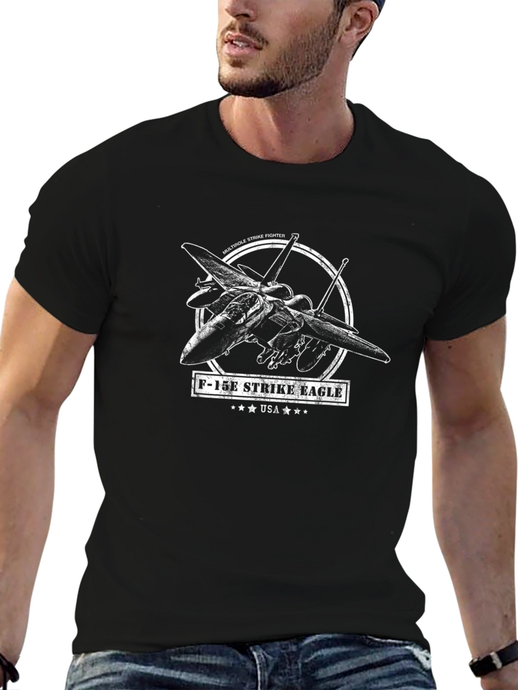 F-15E Strike Eagle Graphic T-Shirt - Military Jet Tee