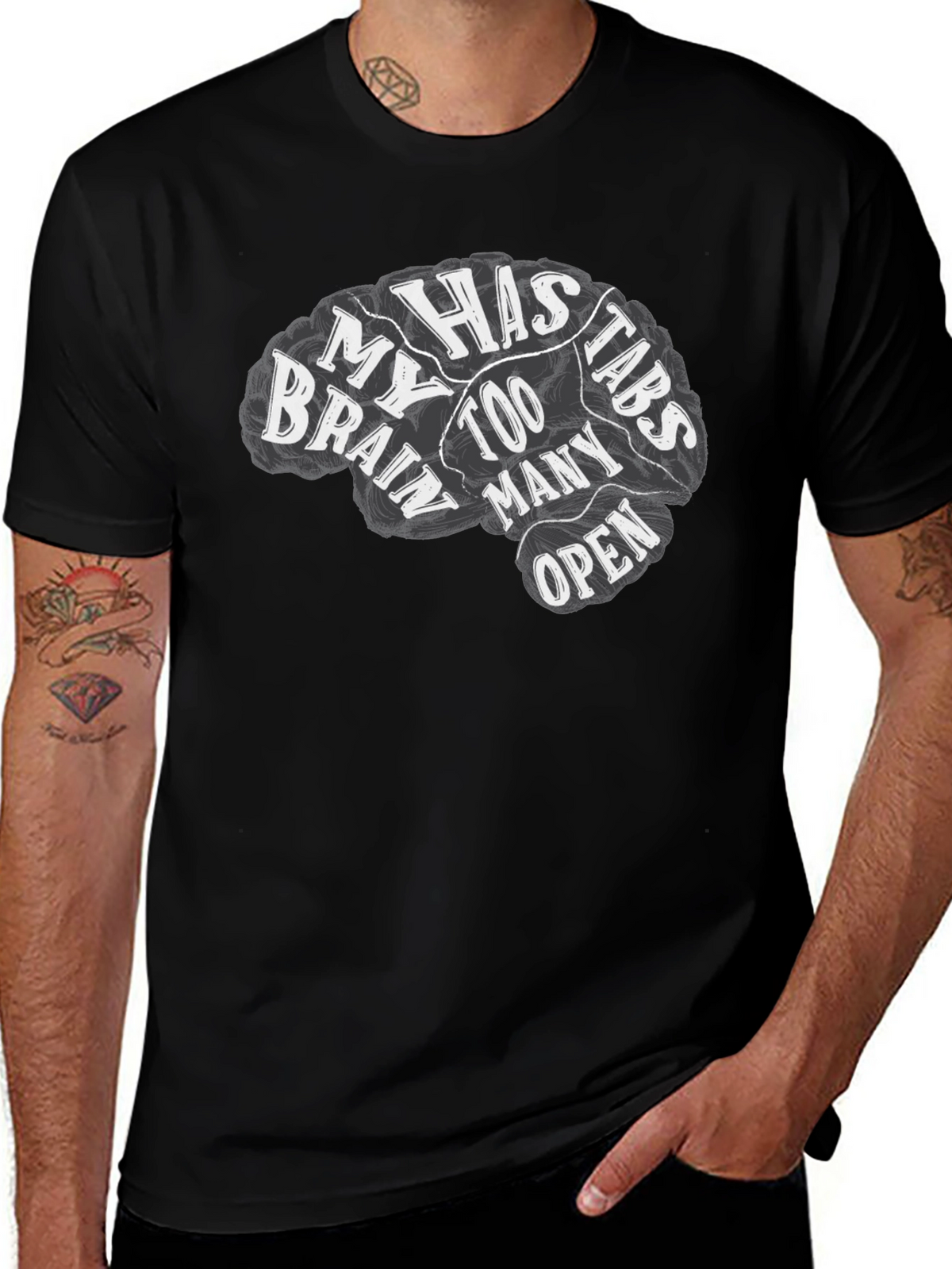 Brain Too Many Tabs Open Graphic Tee