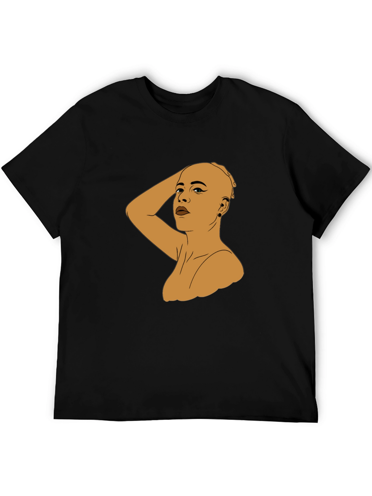 Bald Woman Graphic Tee - Black Unisex T-Shirt