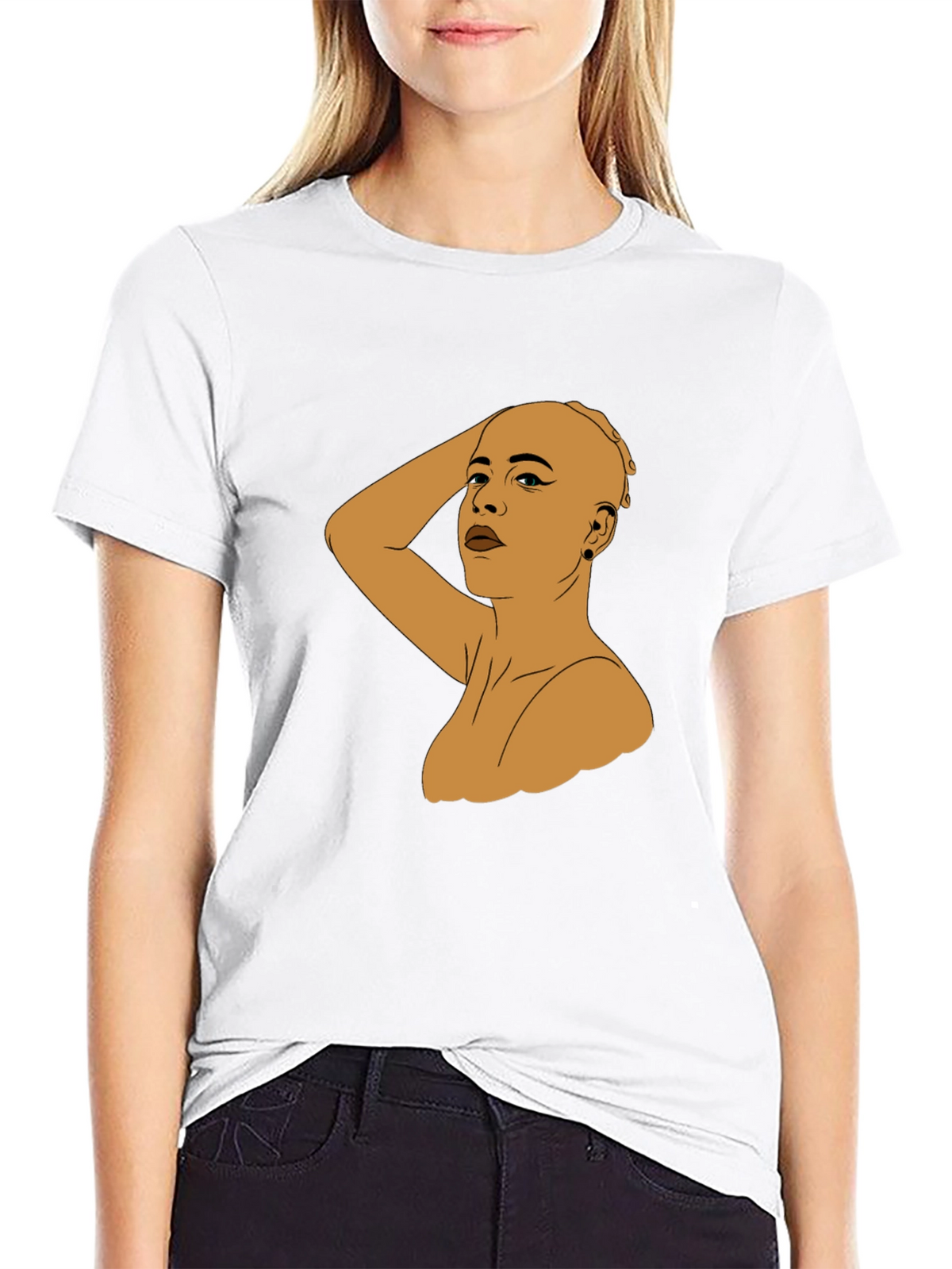 Bald Woman Graphic Tee - Black Unisex T-Shirt