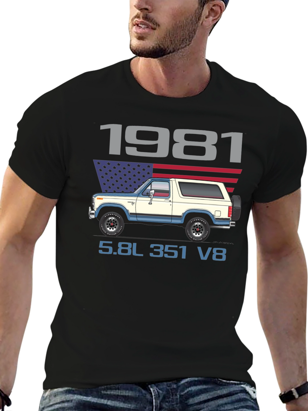 1981 Bronco Truck T-Shirt 5.8L 351 V8