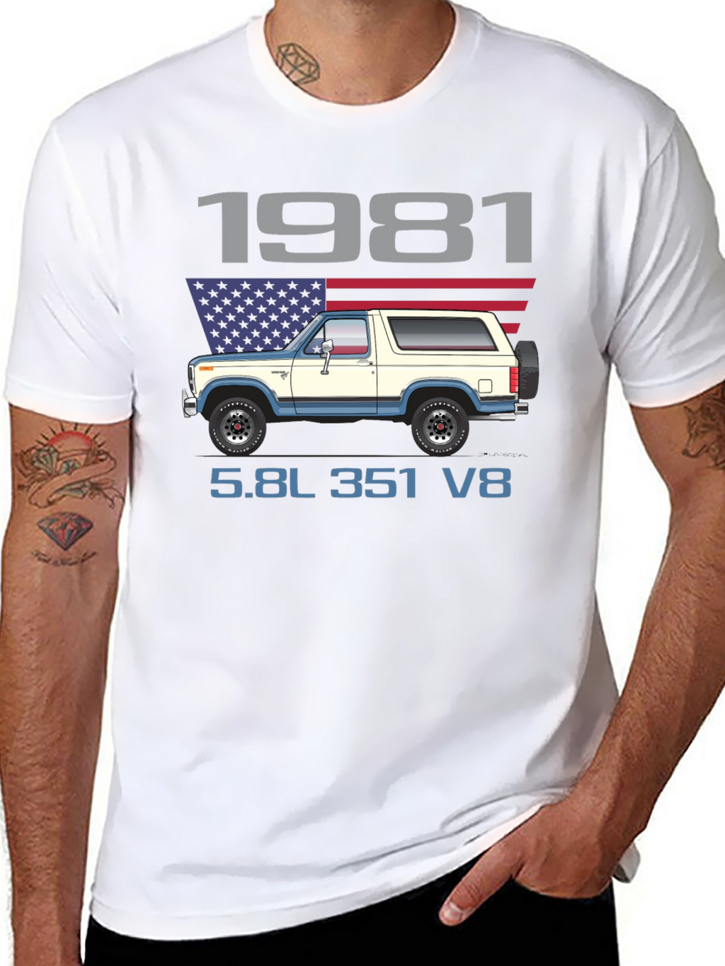 1981 Bronco Truck T-Shirt 5.8L 351 V8