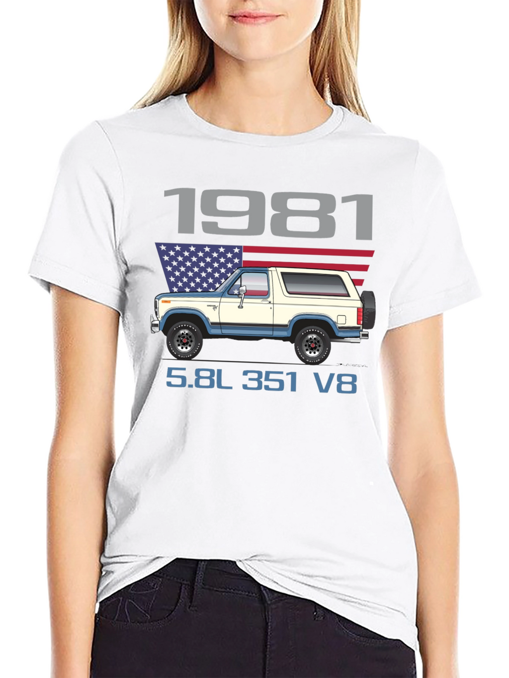 1981 Bronco Truck T-Shirt 5.8L 351 V8