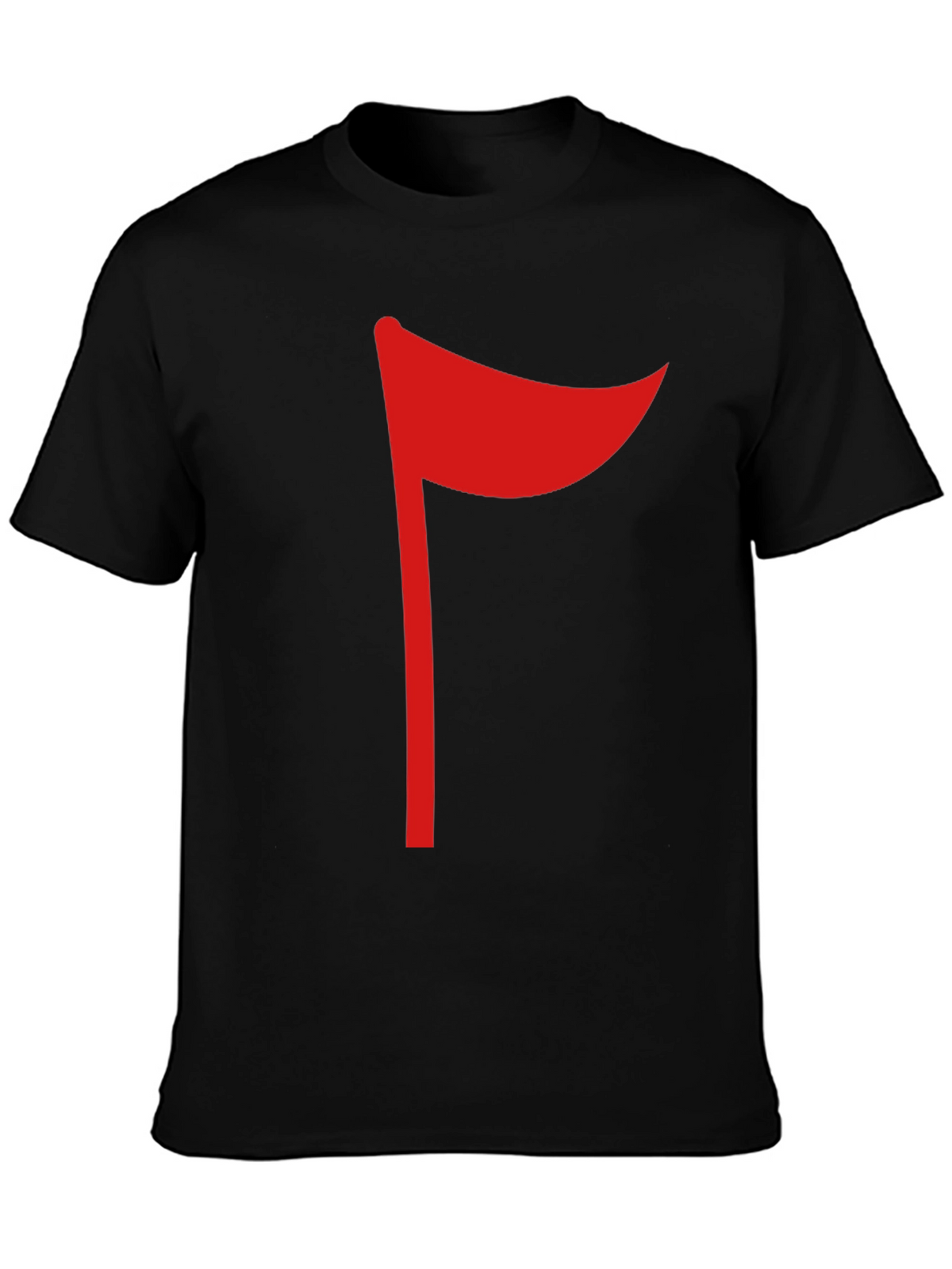 Red Flag Graphic Black T-Shirt Casual Tee