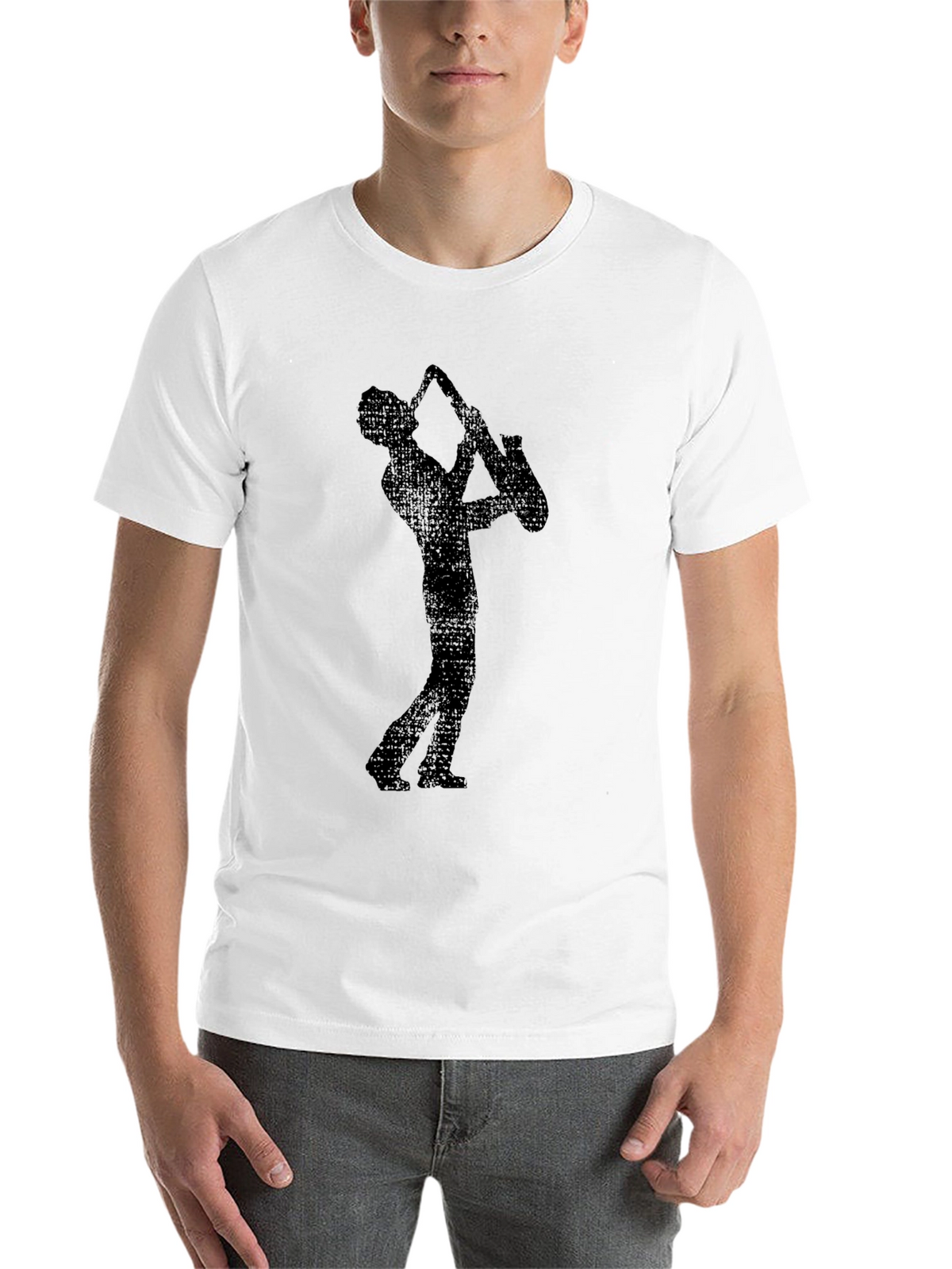 Saxophone Player Graphic T-Shirt - Black