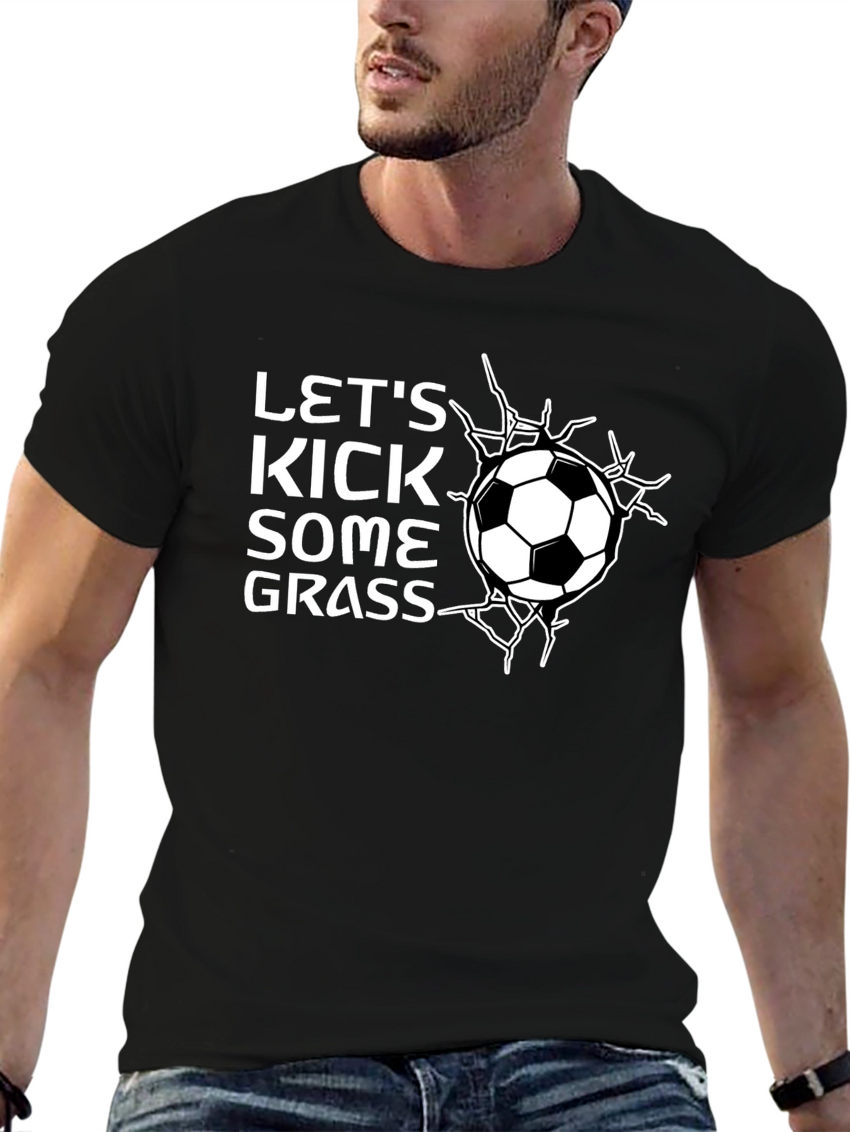 Lets Kick Some Grass Soccer T-Shirt