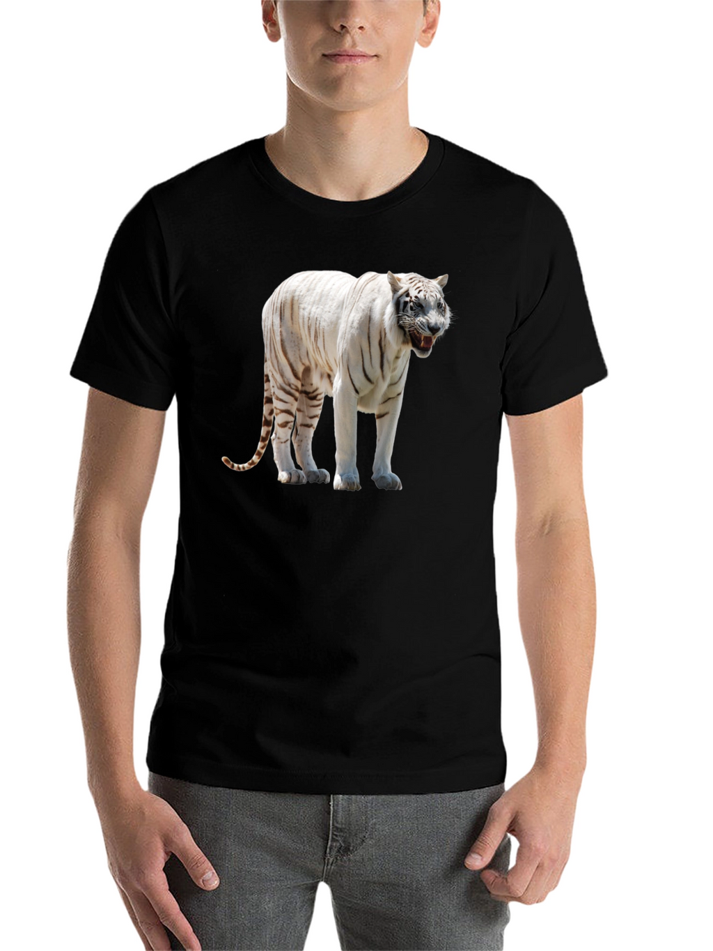White Tiger Graphic Print T-Shirt