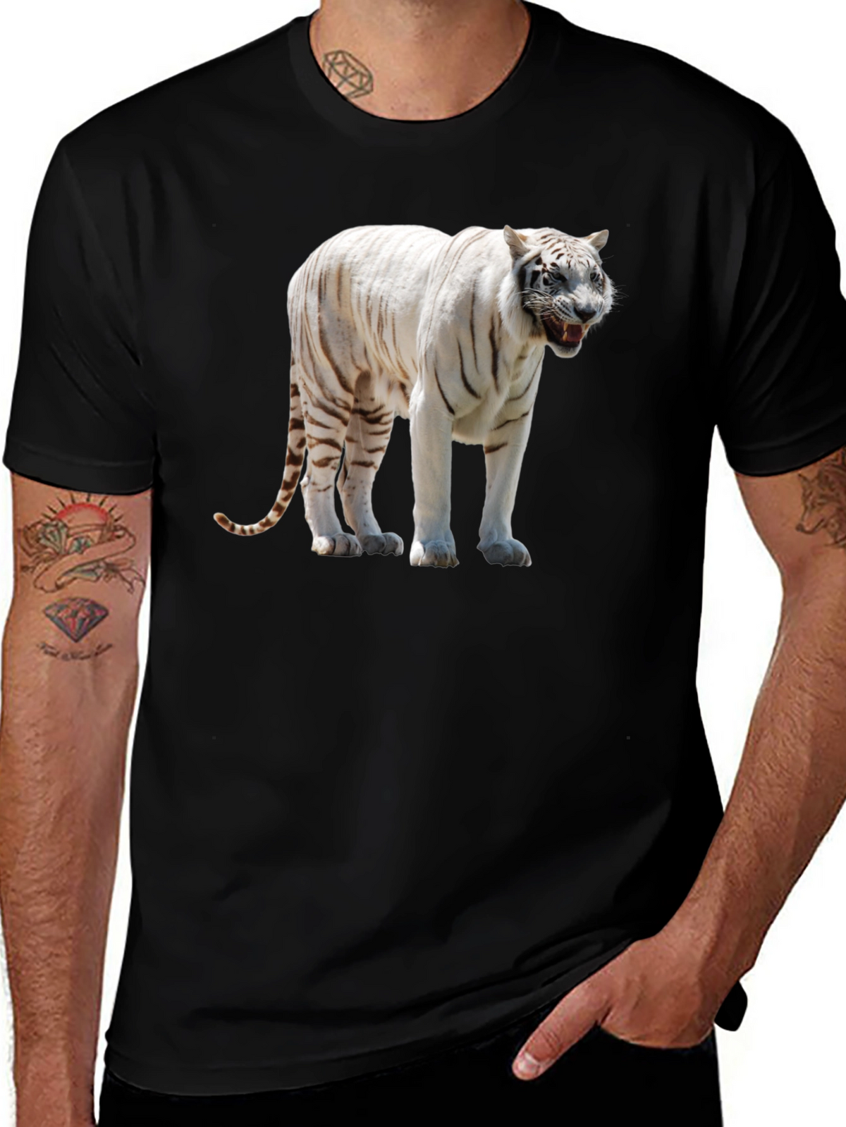 White Tiger Graphic Print T-Shirt