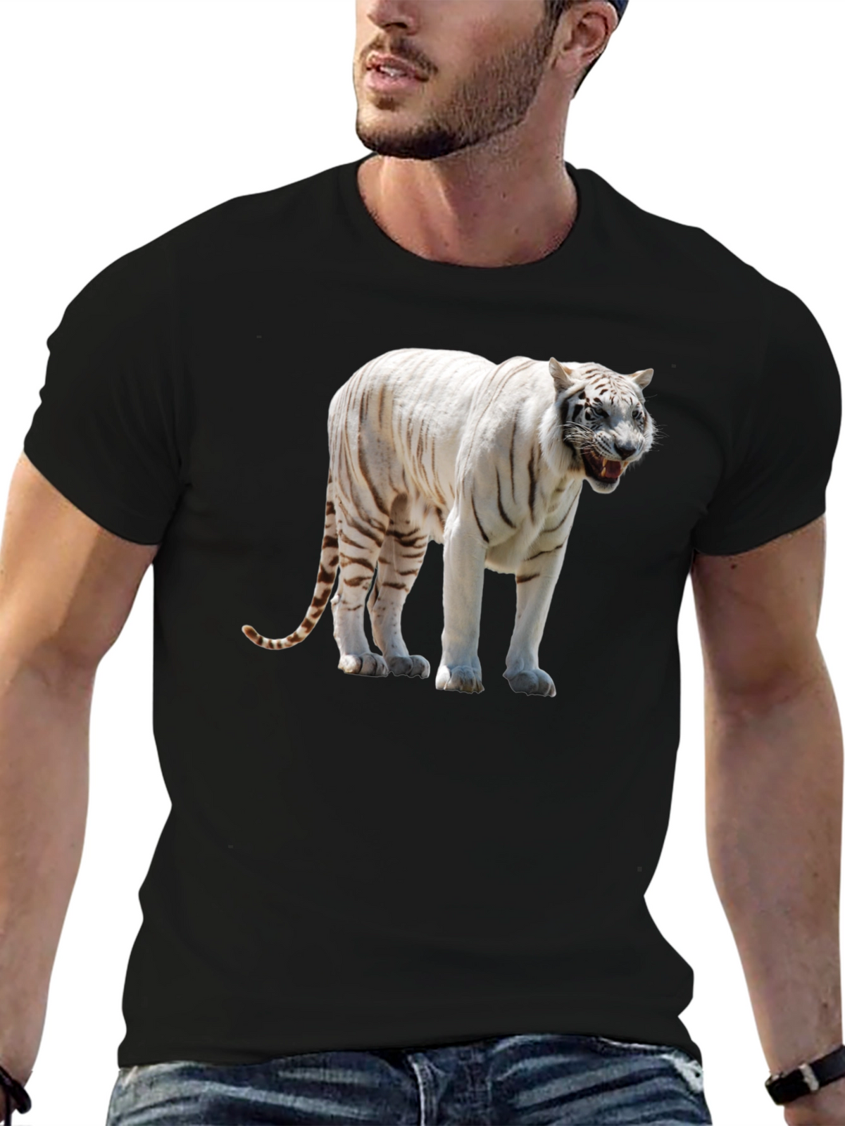 White Tiger Graphic Print T-Shirt