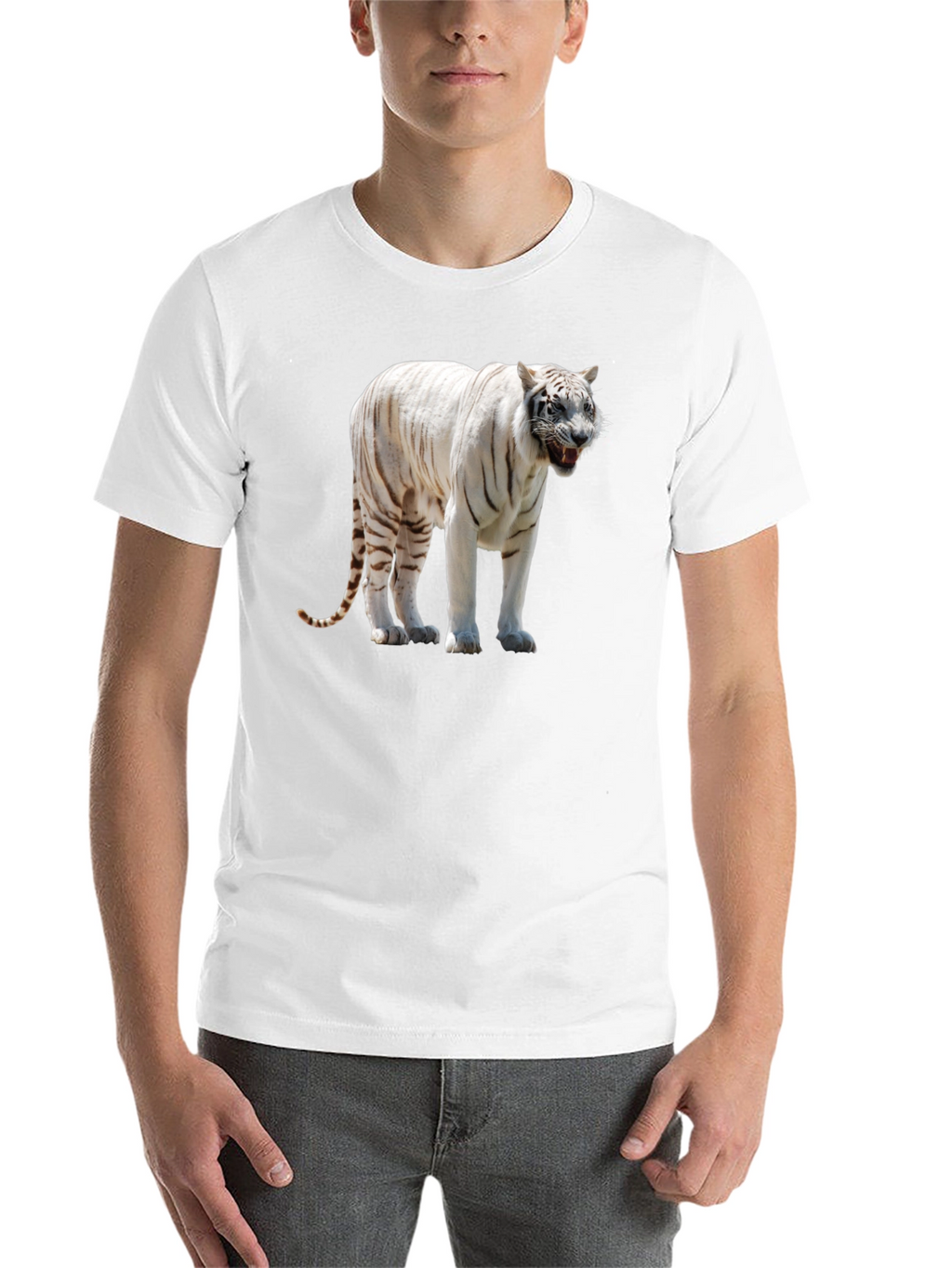 White Tiger Graphic Print T-Shirt