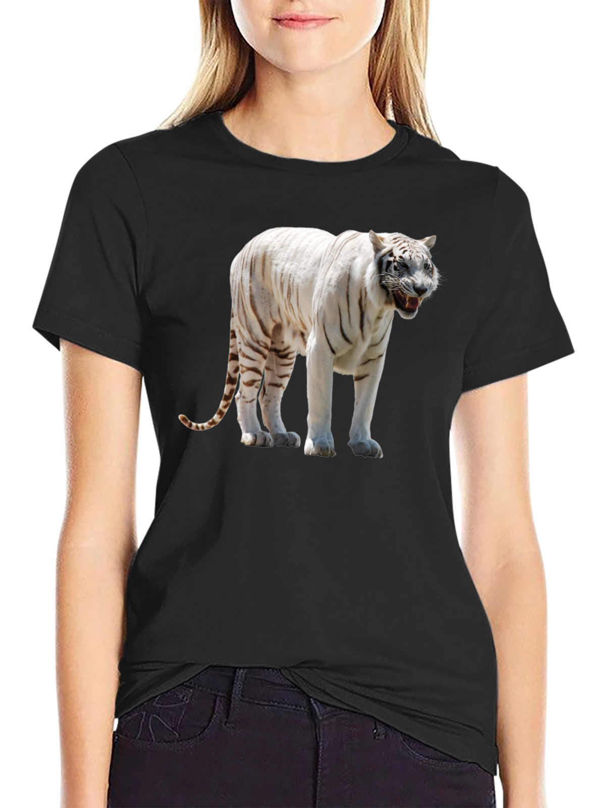 White Tiger Graphic Print T-Shirt