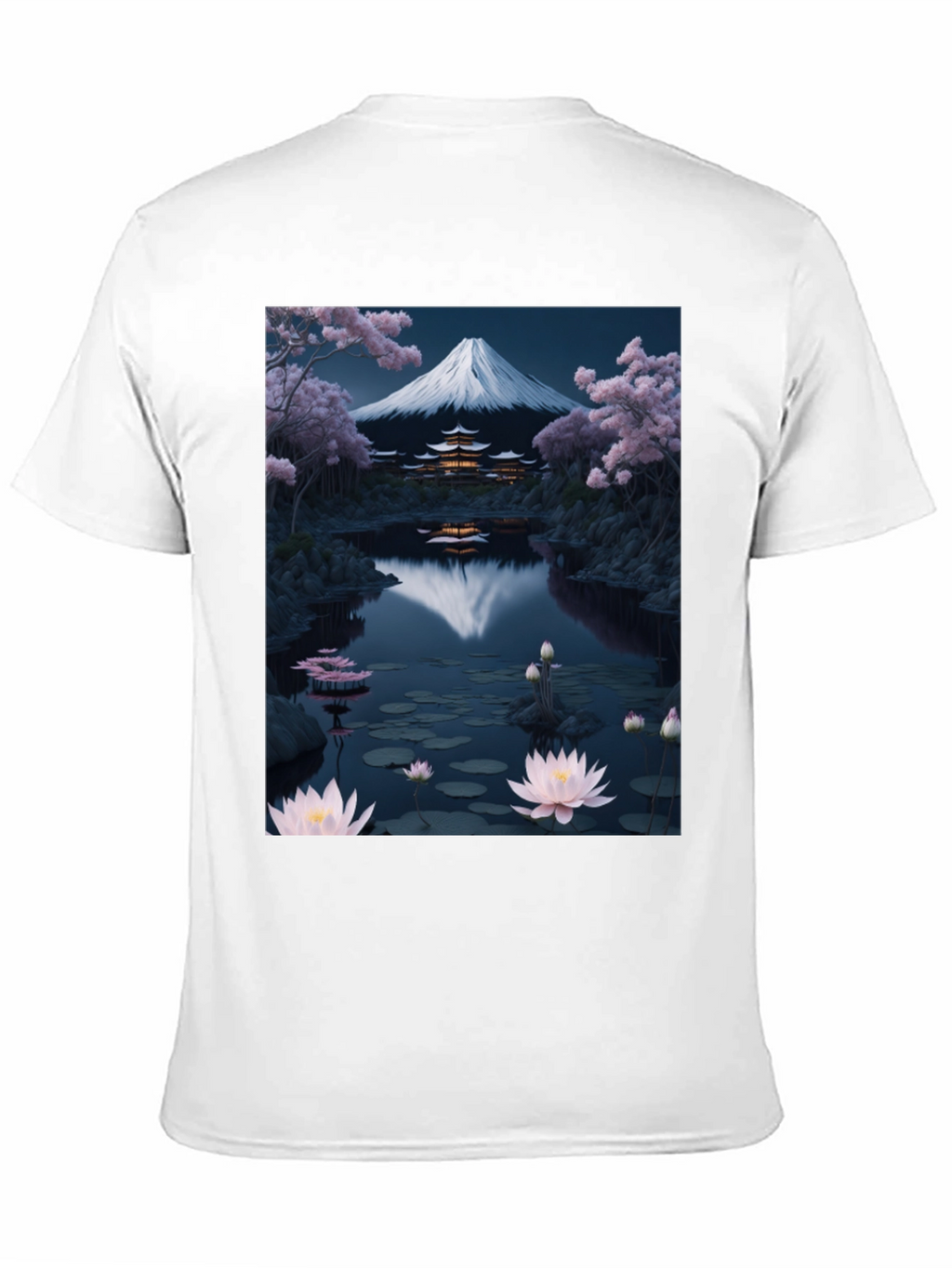 Mount Fuji Lotus Pond Graphic Tee