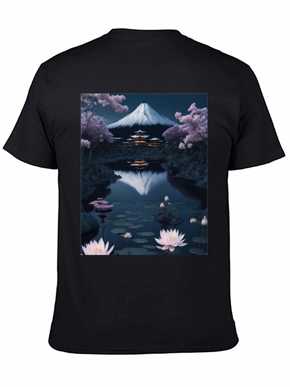 Mount Fuji Lotus Pond Graphic Tee