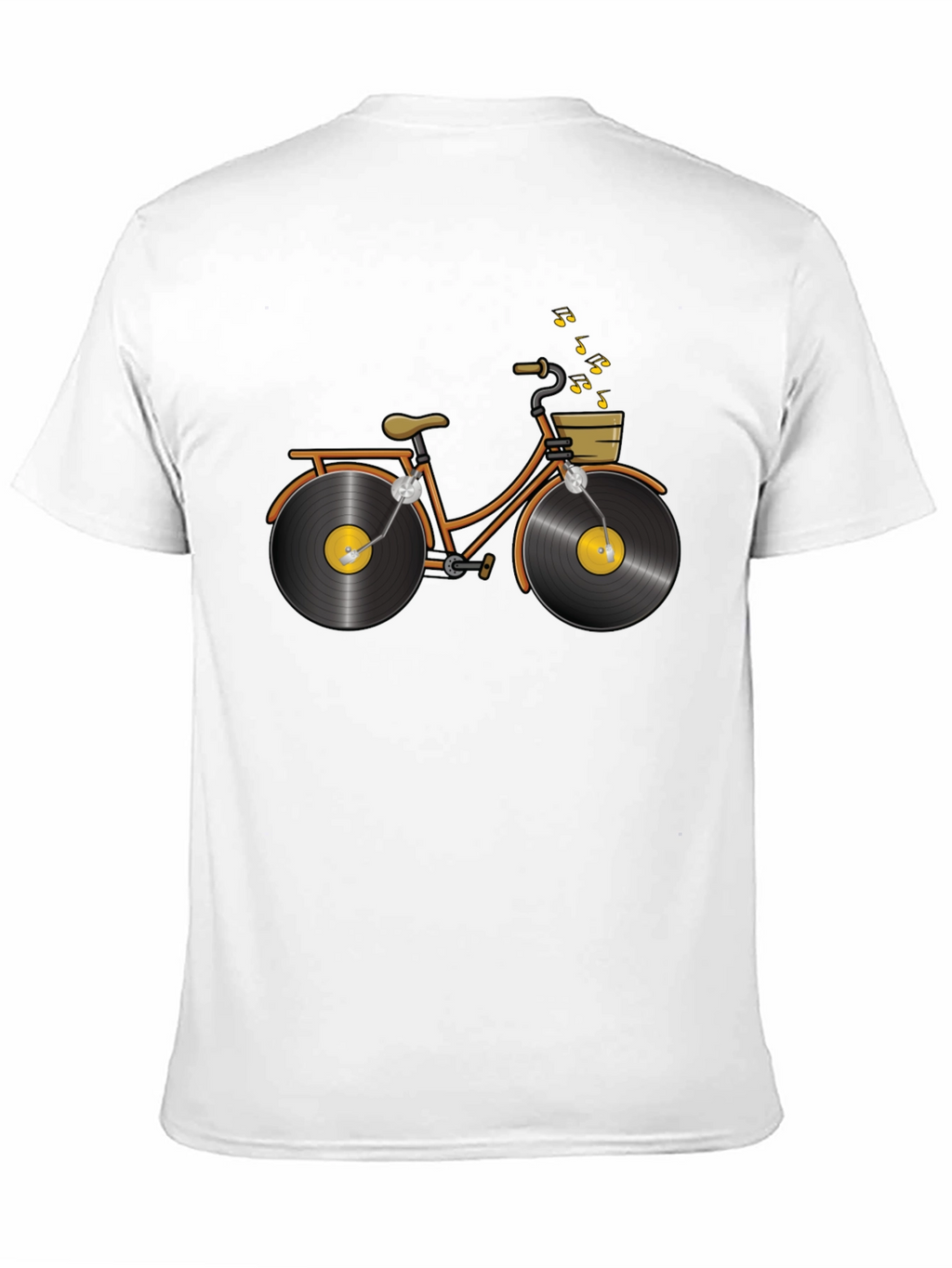 Unique Vinyl Record Bicycle Graphic T-Shirt