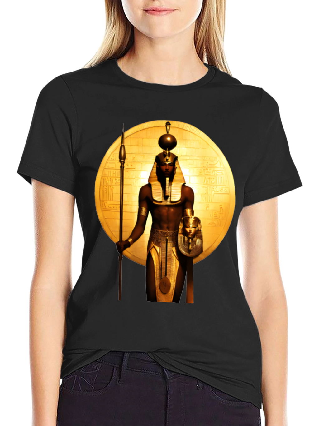 Egyptian Pharaoh Graphic Tee - Premium Black T-Shirt